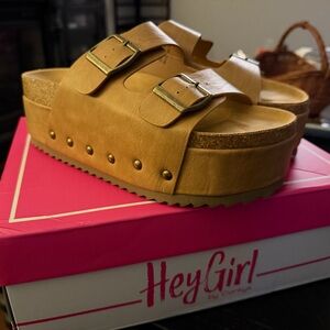 Corkys Tan Platform Sandals
